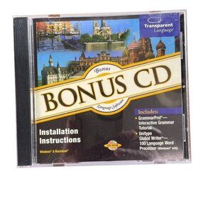 GrammarPro Globalwriter Software CE Transparent Language Bonus CD 1998 u